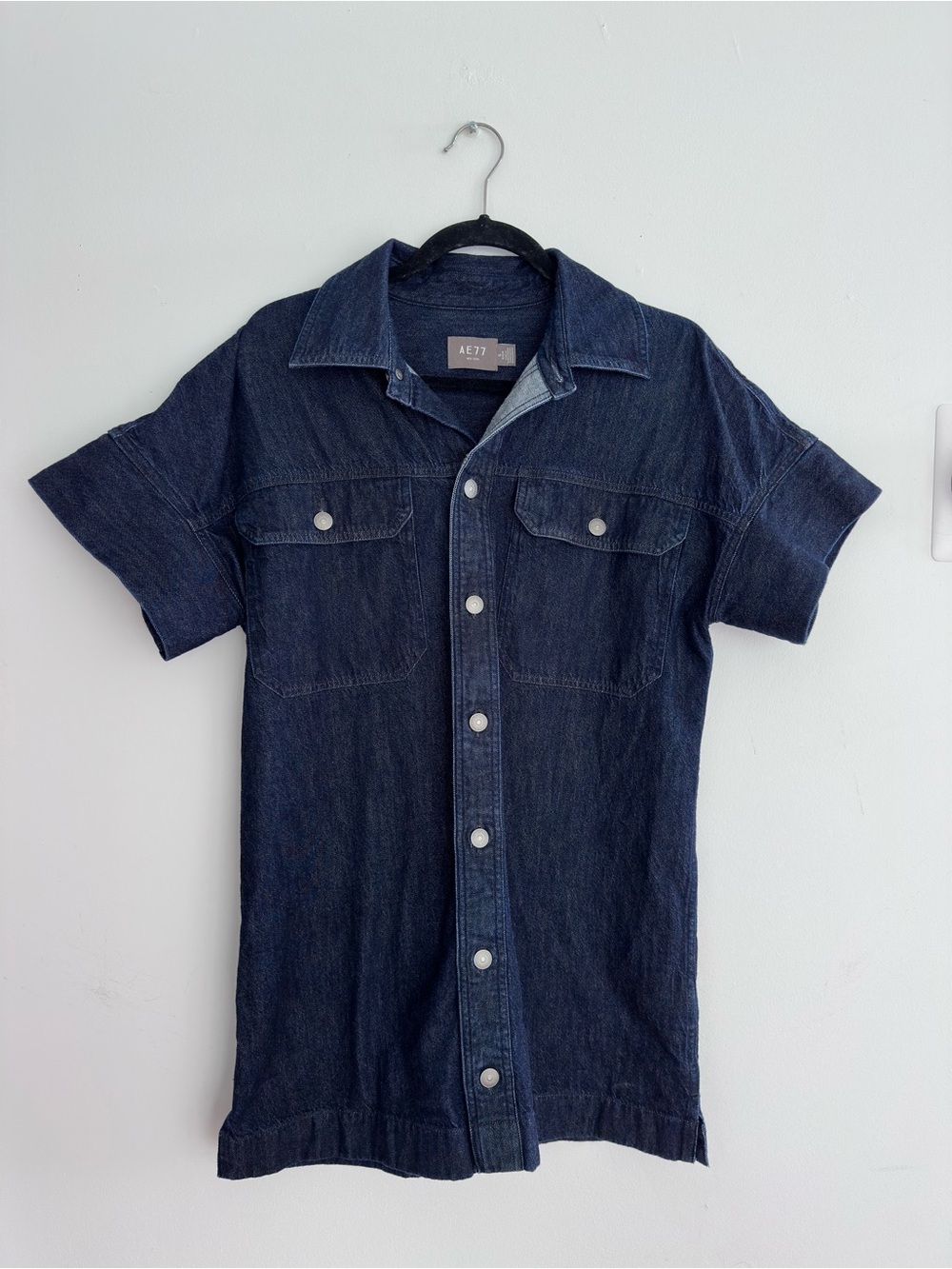 AE77 Organic Cotton Dark Indigo Denim Mini Dress